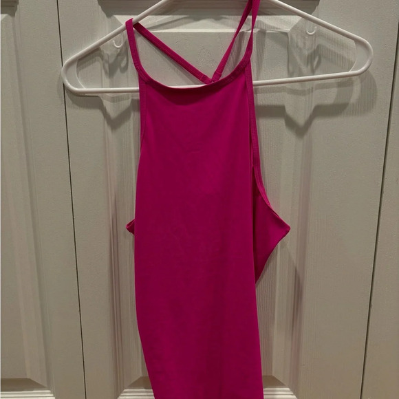 fuchsia pink woman’s athletic tank top - Picture 2 of 3